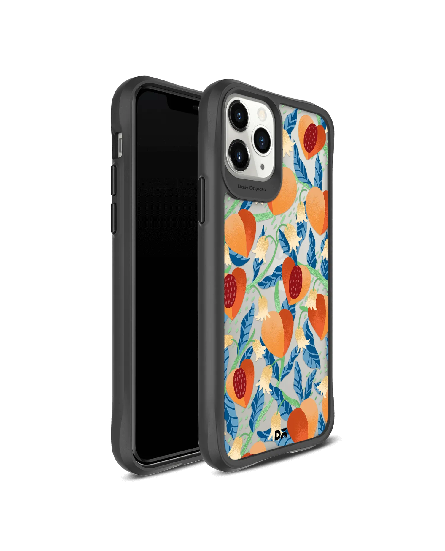 DailyObjects Peachy Peaches Black Hybrid Clear Case Cover For iPhone 11 Pro