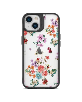 DailyObjects Periwinkle & Roses Black Hybrid Clear Case Cover For iPhone 13 Mini