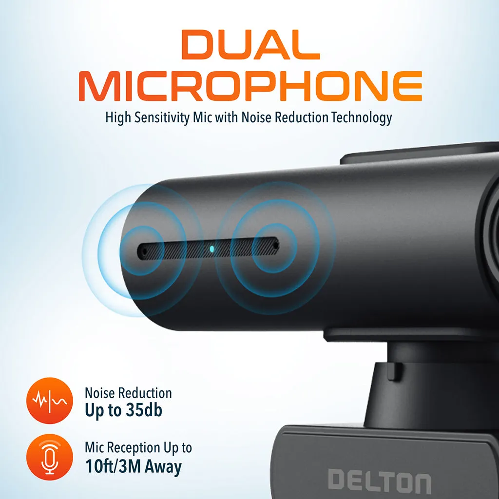 Delton C60 AI Face Tracking 4K Webcam with Gesture Control