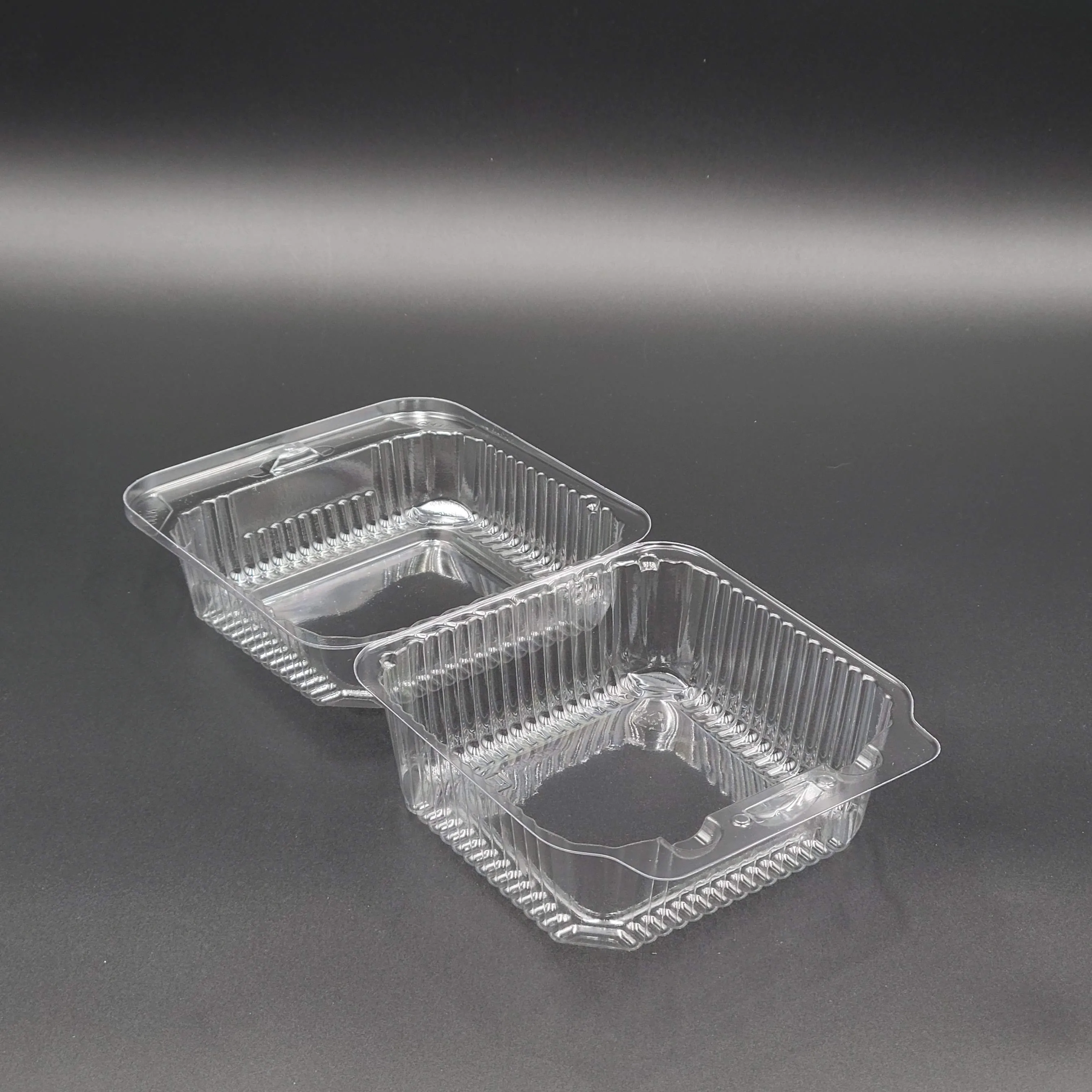 DFI Clear Square Hinged Container 5.25" x 5.63" x 3.19" LBN-5052 - 500/Case