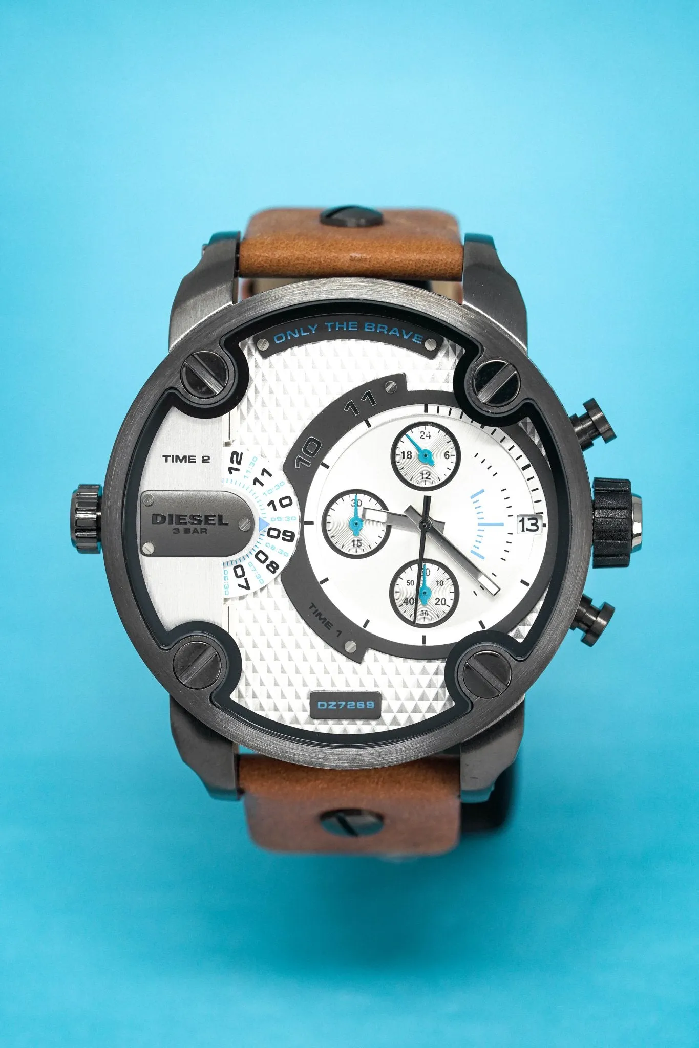 Diesel Men's Chronograph Watch Little Daddy White Brown