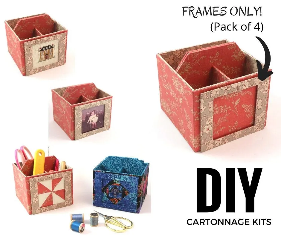 DIY kit Fabric frame, cartonnage kit 115, set of 4 frames, frames only, Online instructions included