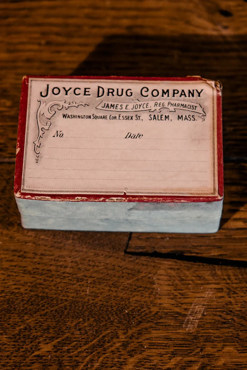 Early '900 Joyce Drug Company Pill Box Prescription - Salem, Mass