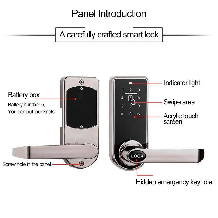 Electronic touch pad entry key less door lock