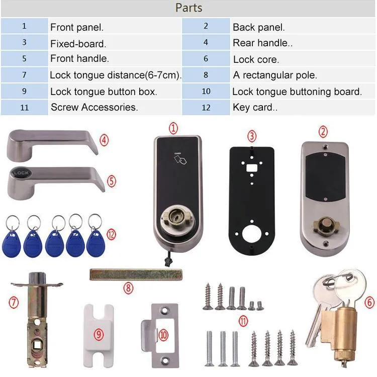 Electronic touch pad entry key less door lock