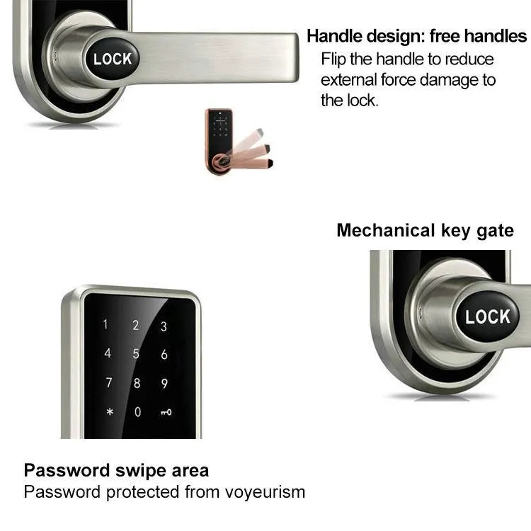 Electronic touch pad entry key less door lock