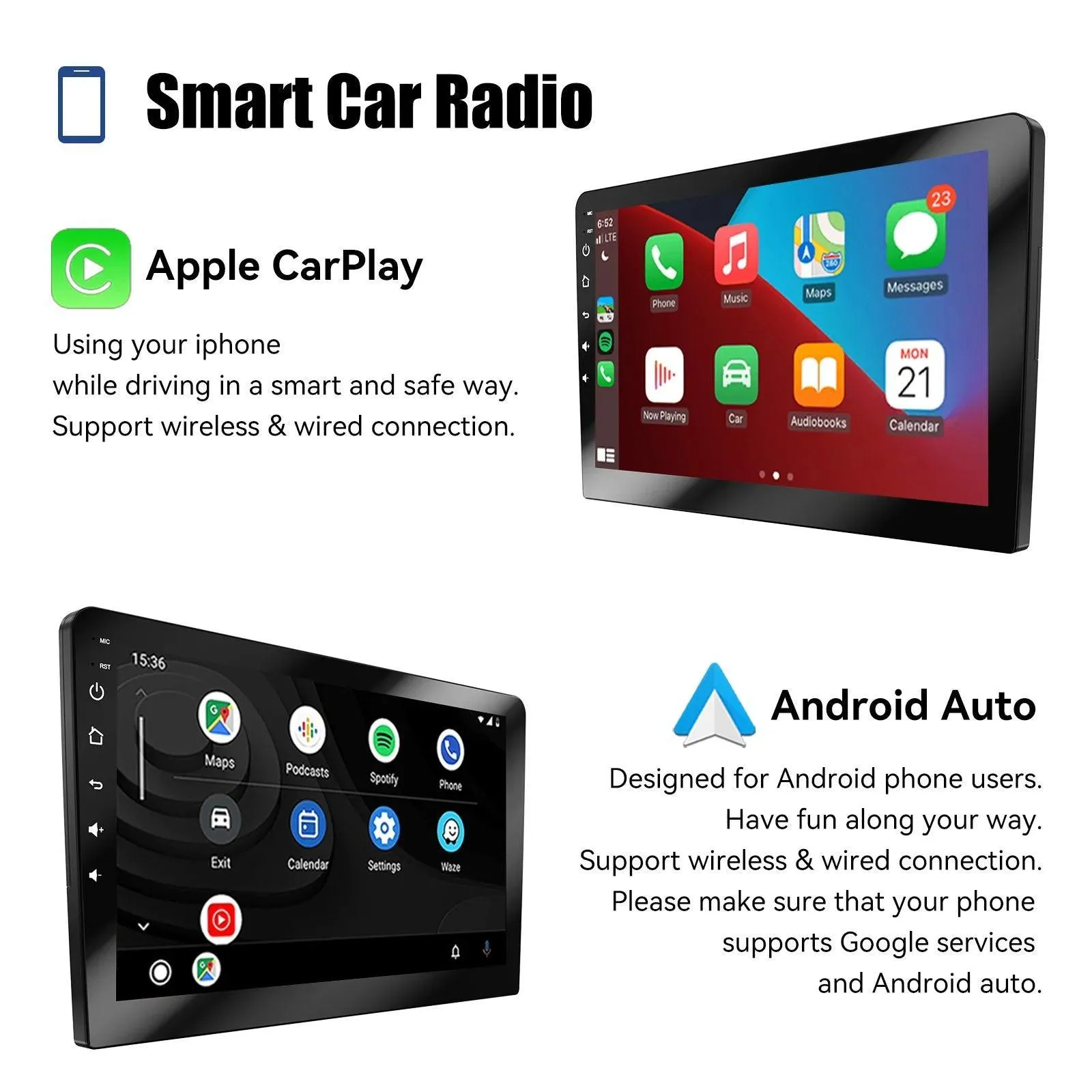 ESSGOO Car Stereo: Ultimate Multimedia Player with Carplay & Android Auto