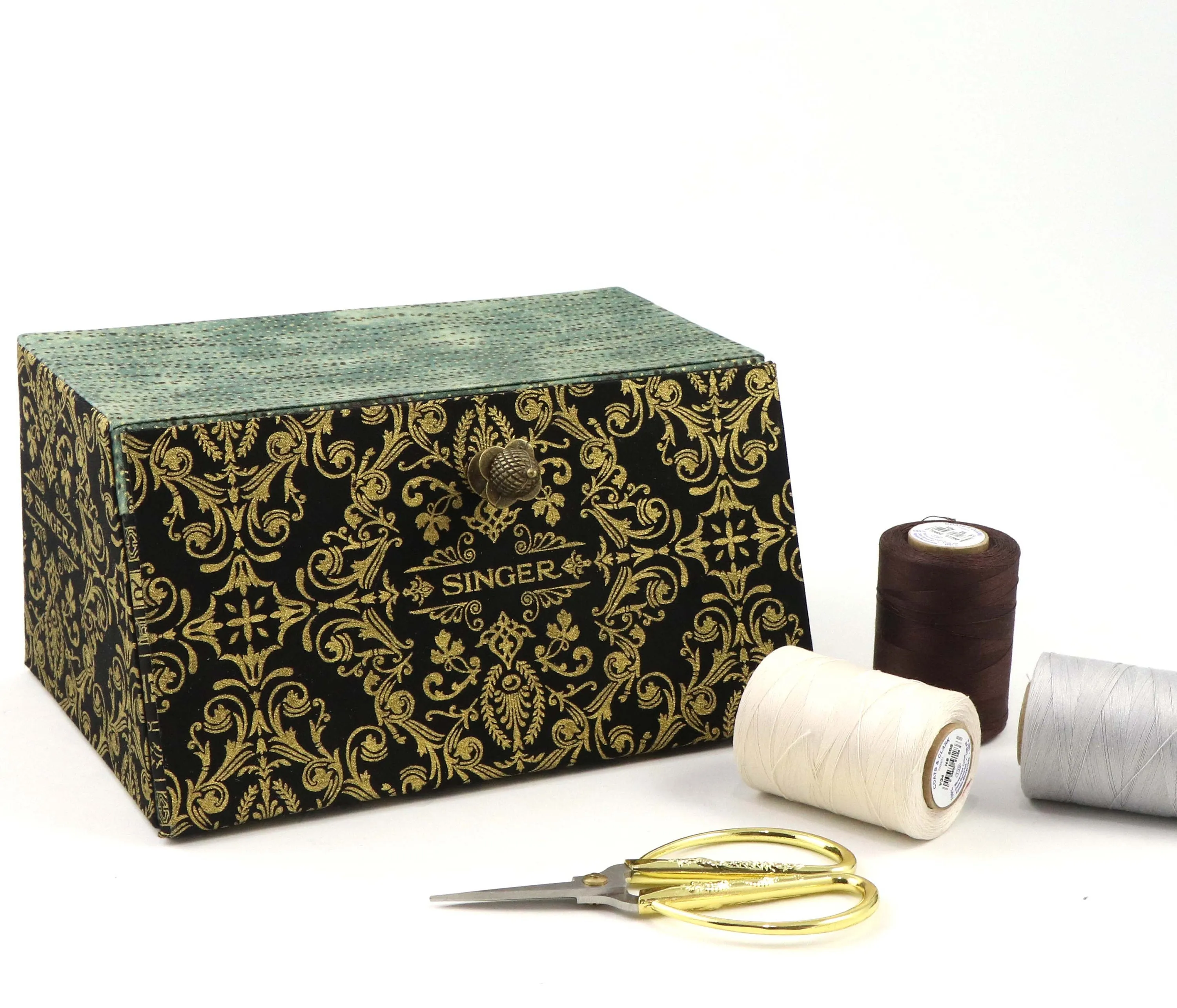 Fabric drop front box DIY kit, cartonnage kit 184, online instructions included