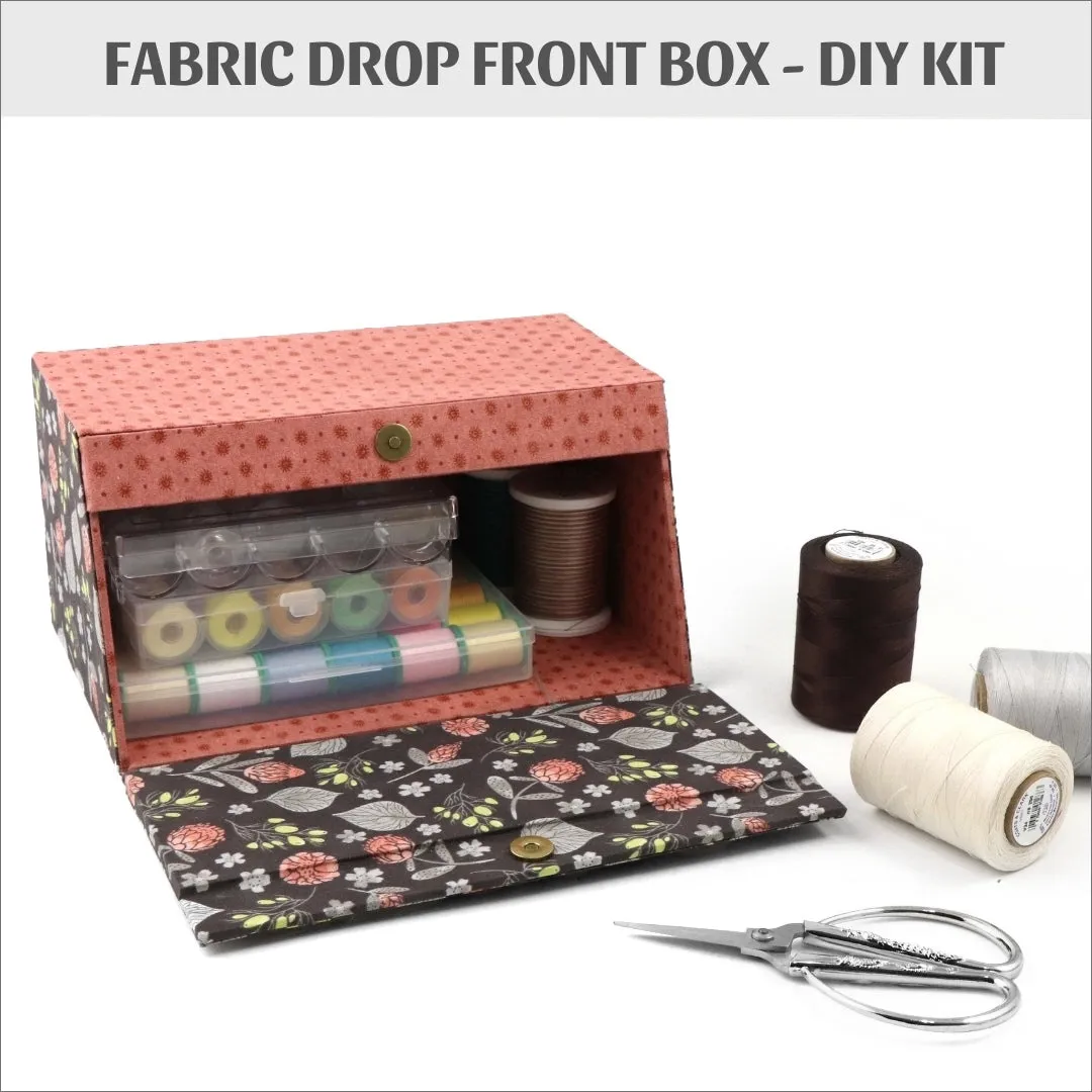 Fabric drop front box DIY kit, cartonnage kit 184, online instructions included