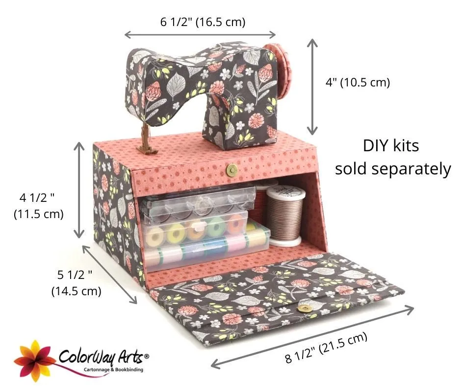 Fabric drop front box DIY kit, cartonnage kit 184, online instructions included