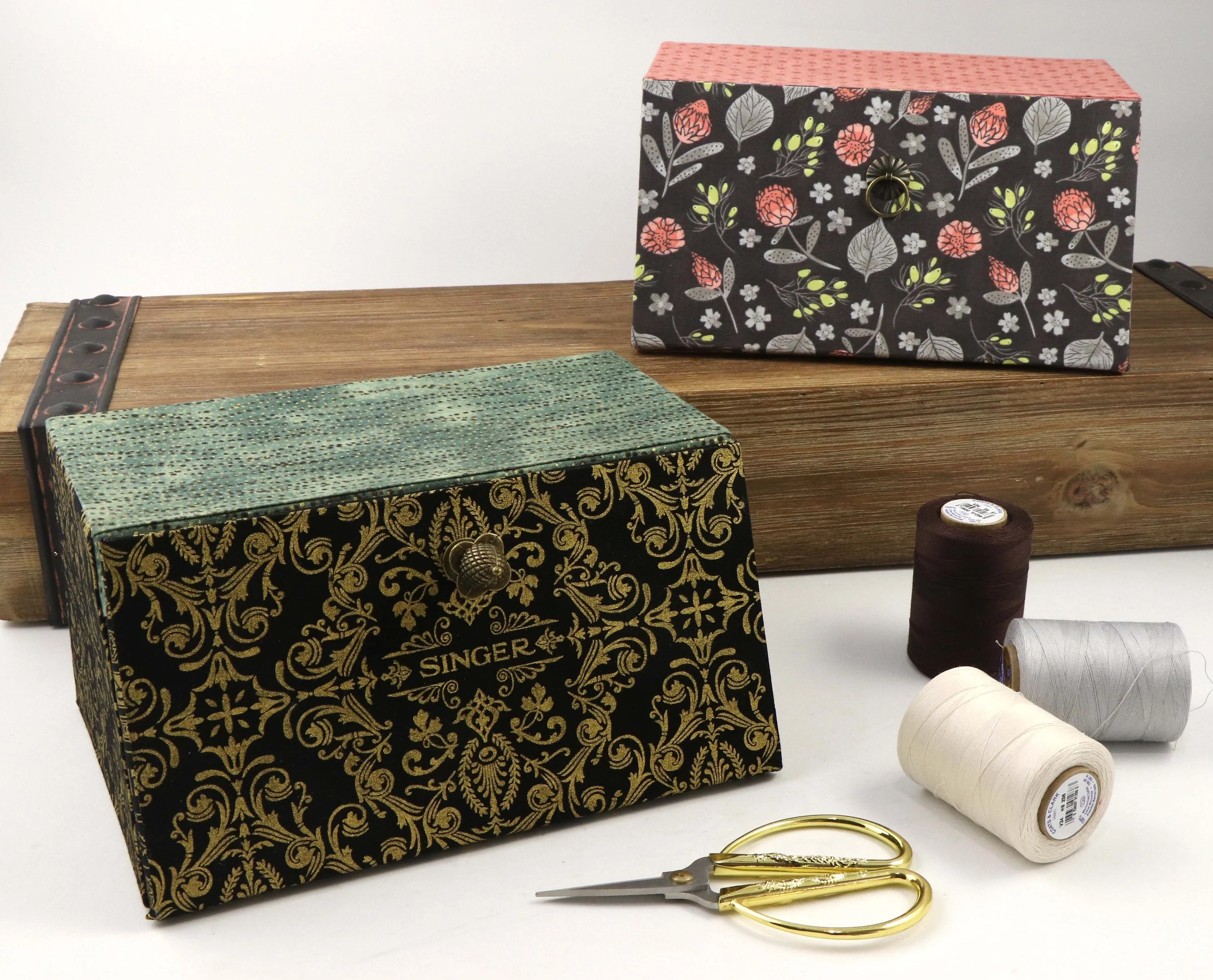 Fabric drop front box DIY kit, cartonnage kit 184, online instructions included