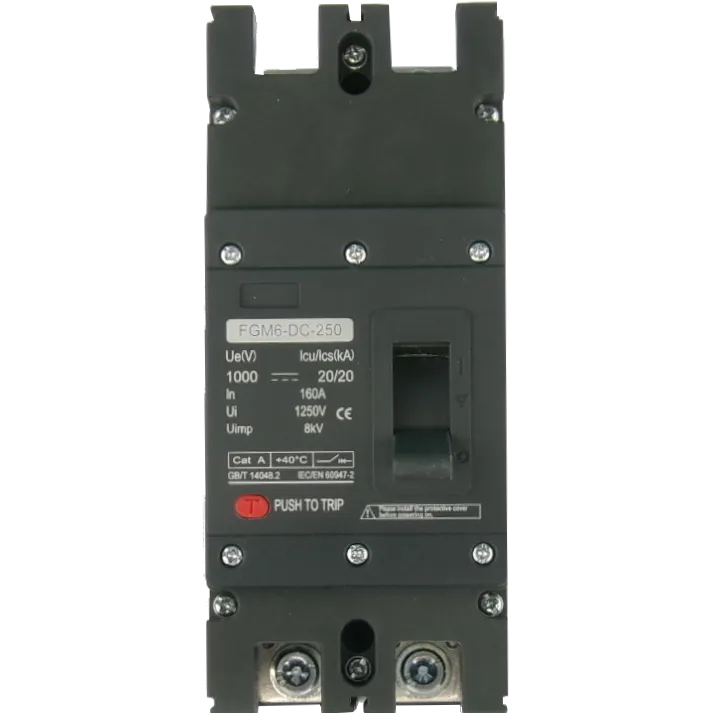 FGM6DC-2PL-320 140A, 2 Pole DC Moulded Case Circuit Breaker (MCCB) Fixed Type 20kA 140 Amp, 1000VDC