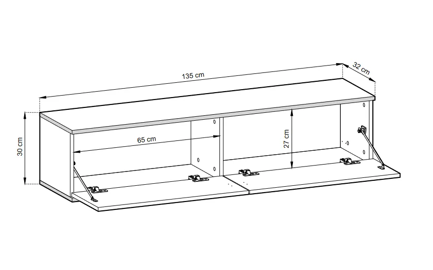 Floating TV Stand ORO 135 black