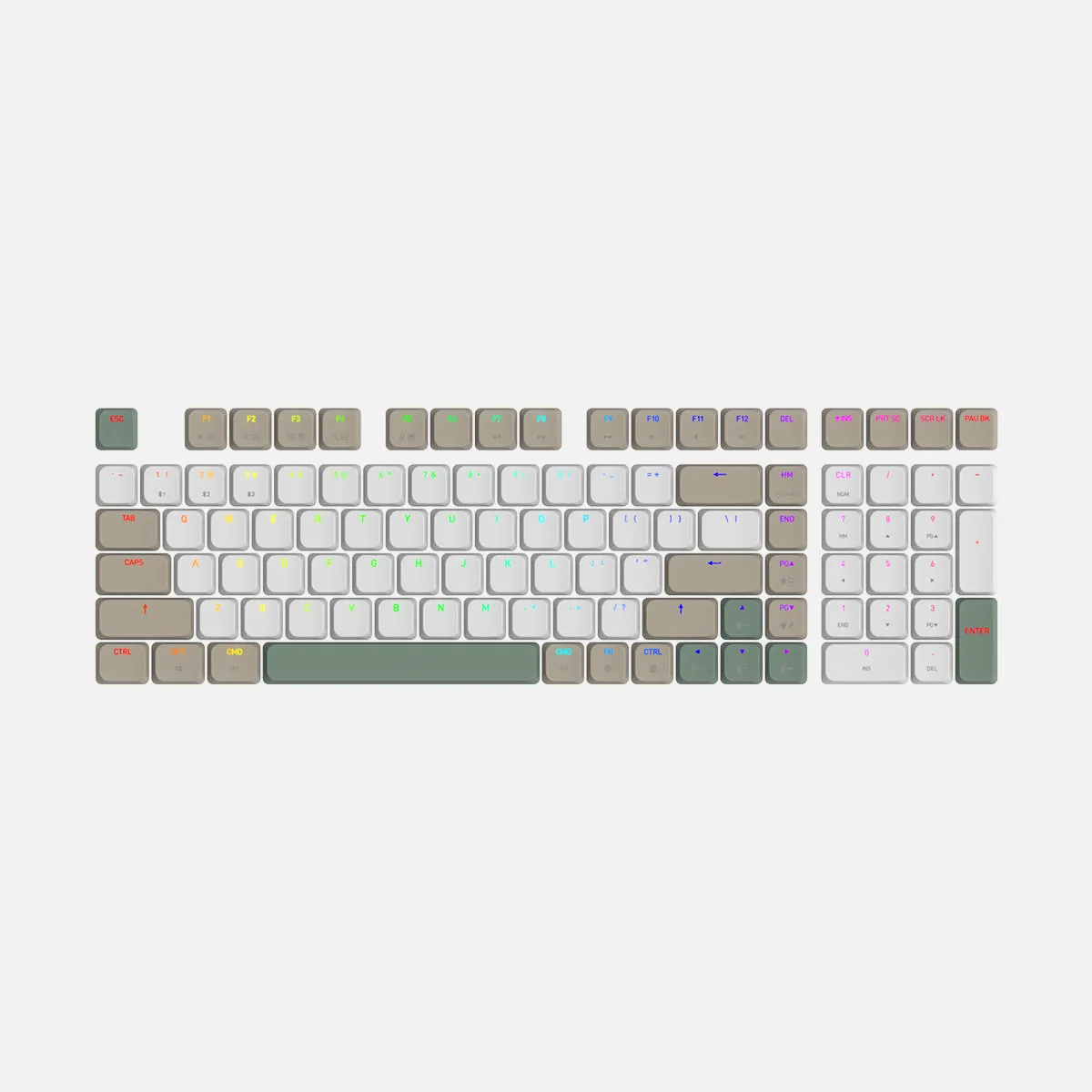 Forest Slim Keycaps - 98% Layout