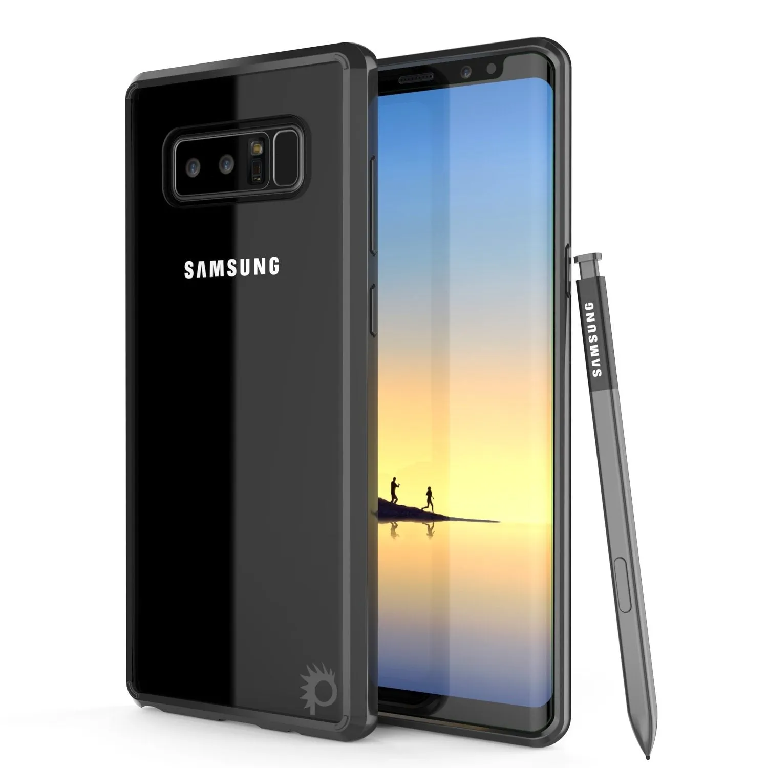 Galaxy Note 8 Screen Protector W/ Anti-Shock Proof Slim Case [Black]