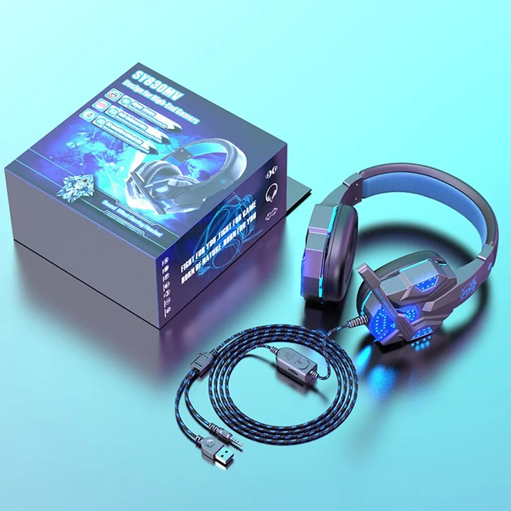 Gaming Headset With Noise-cancellation | Wire Luminous Computer Headphones.