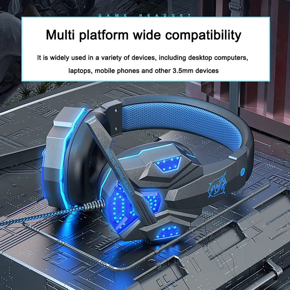 Gaming Headset With Noise-cancellation | Wire Luminous Computer Headphones.