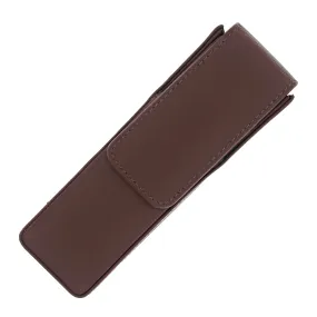 Girologio Double Magnetic Closure Pen Case in Antique Brown