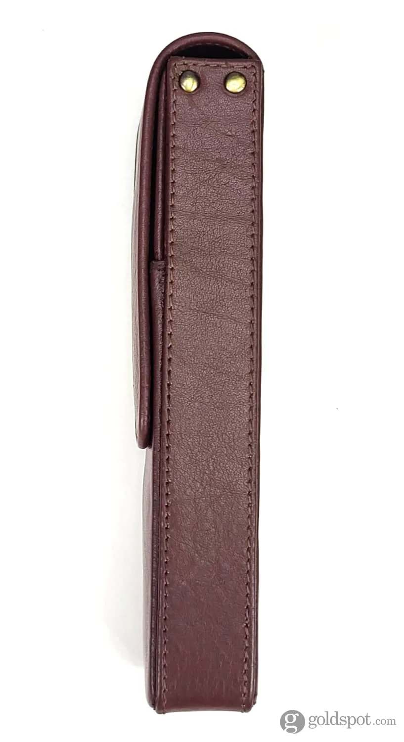 Girologio Double Magnetic Closure Pen Case in Antique Brown