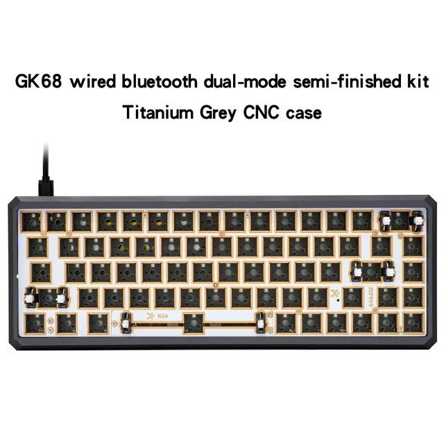 gk68xs hot swappable bluetooth dual mode Custom Mechanical Keyboard rgb type c