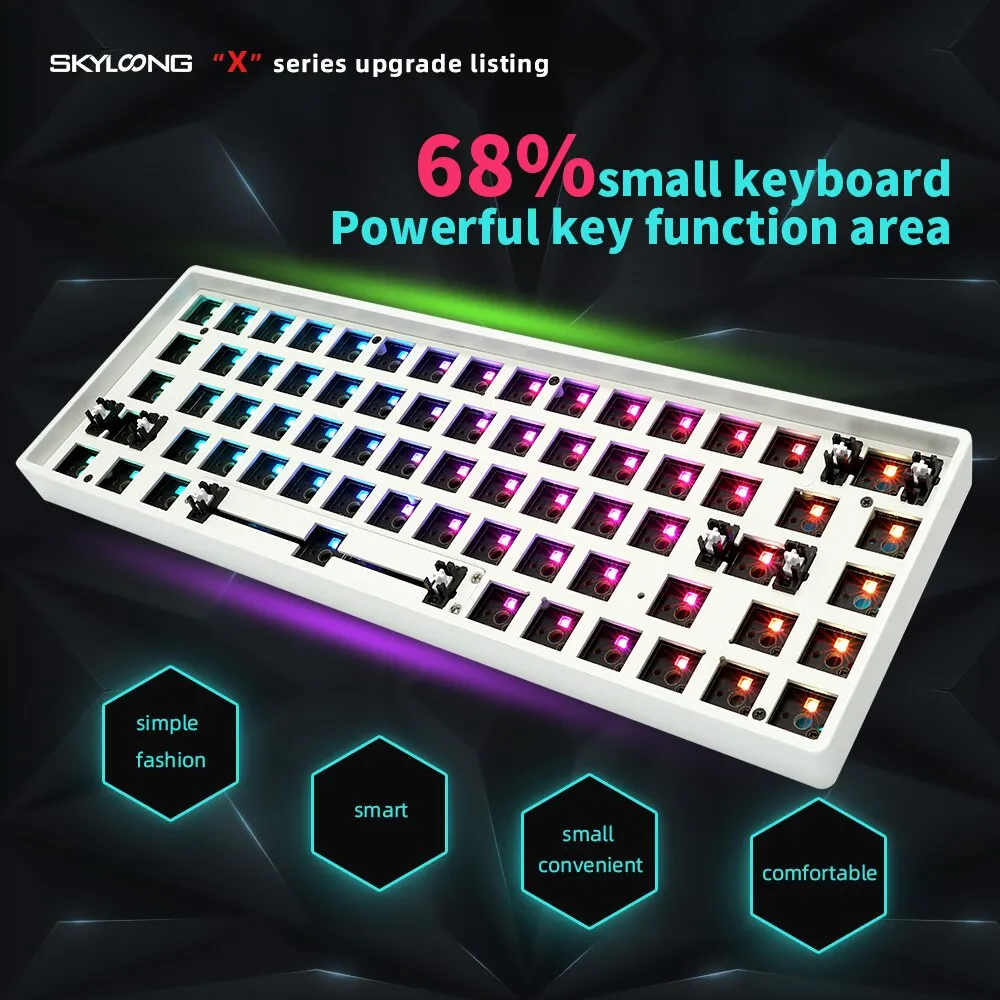 gk68xs hot swappable bluetooth dual mode Custom Mechanical Keyboard rgb type c