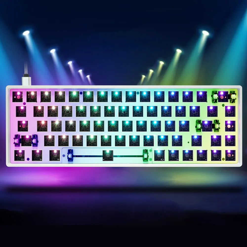 gk68xs hot swappable bluetooth dual mode Custom Mechanical Keyboard rgb type c