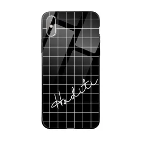 Glossy Protective Case With Black Checked Name