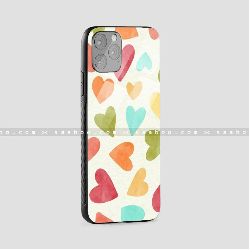 Glossy Protective Case With color Heart's