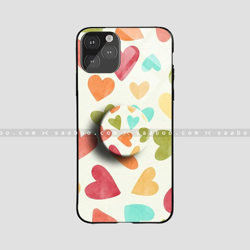 Glossy Protective Case With color Heart's