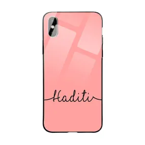 Glossy Protective Case With Plain Peach Name