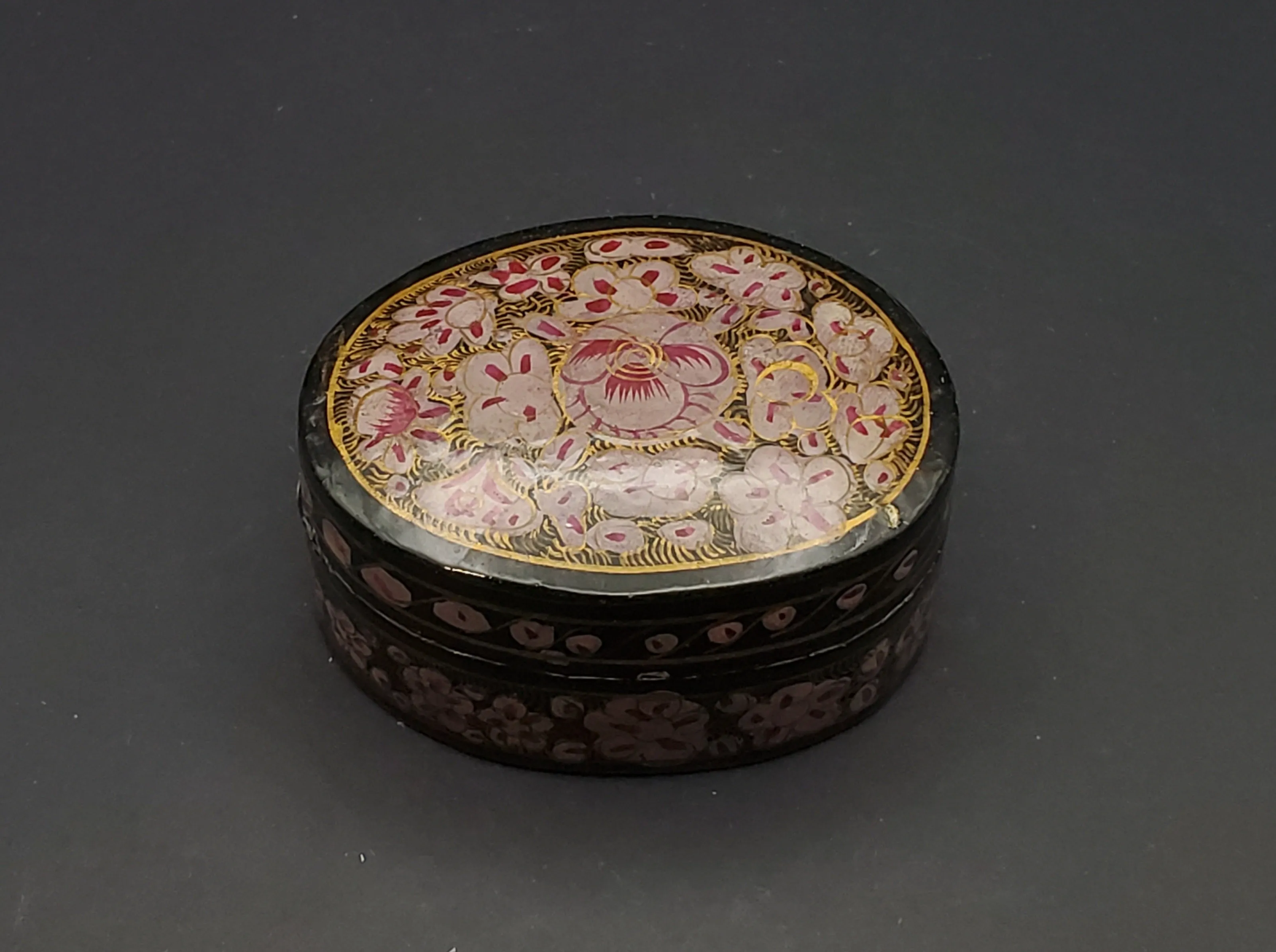 Hand Painted Oval Wooden Box