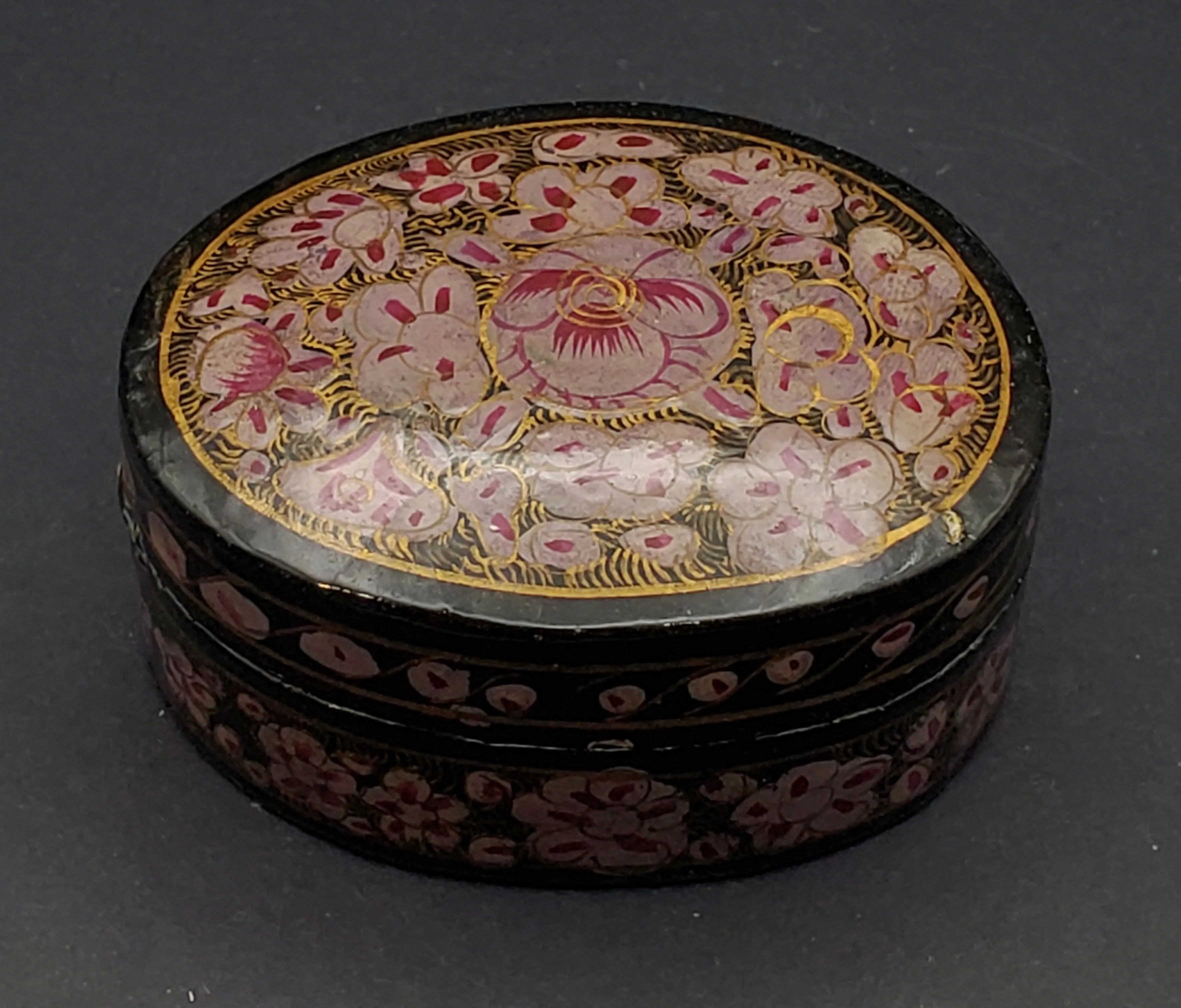 Hand Painted Oval Wooden Box