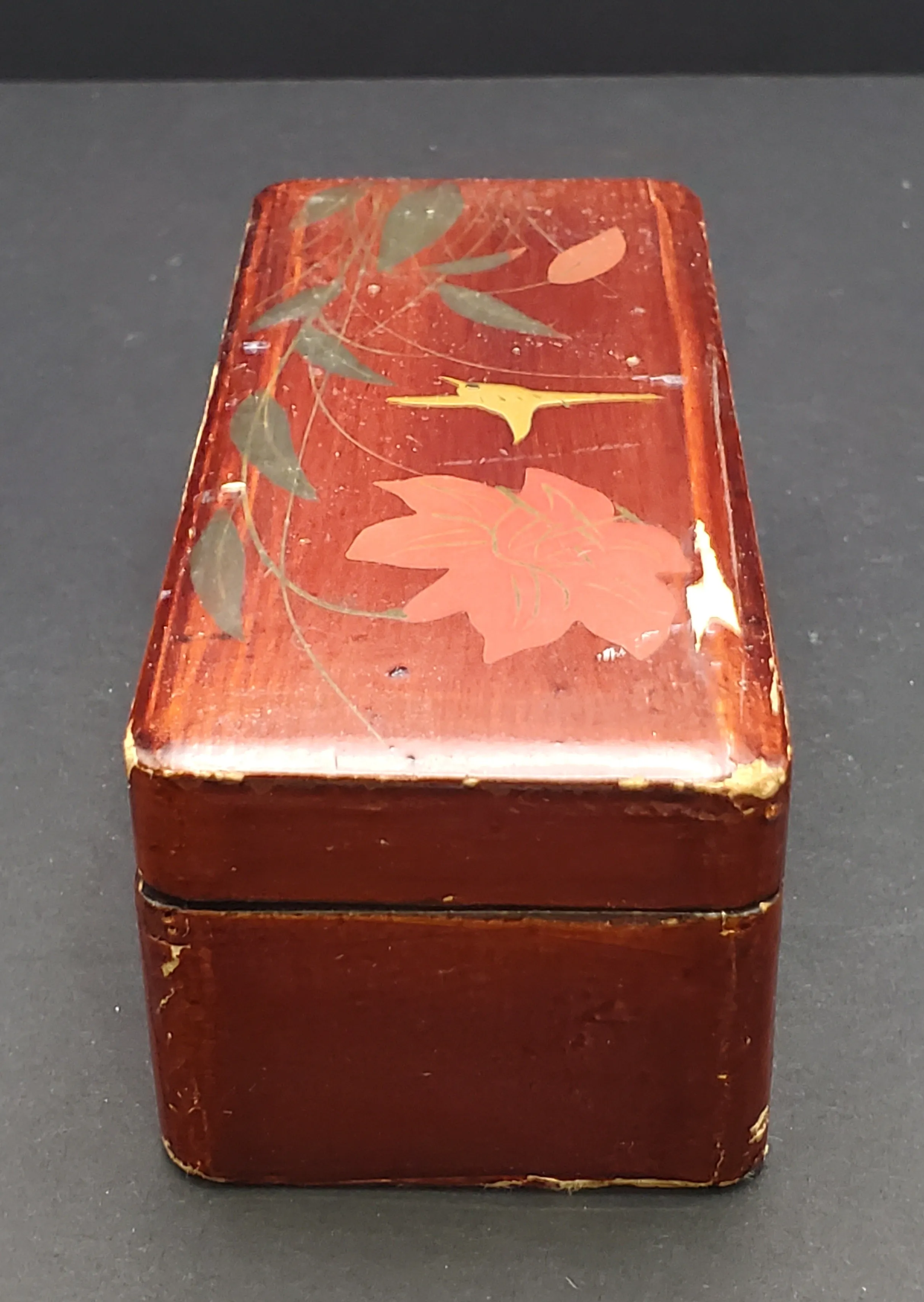 Hand Painted Rectangular Wooden Lacquered Box