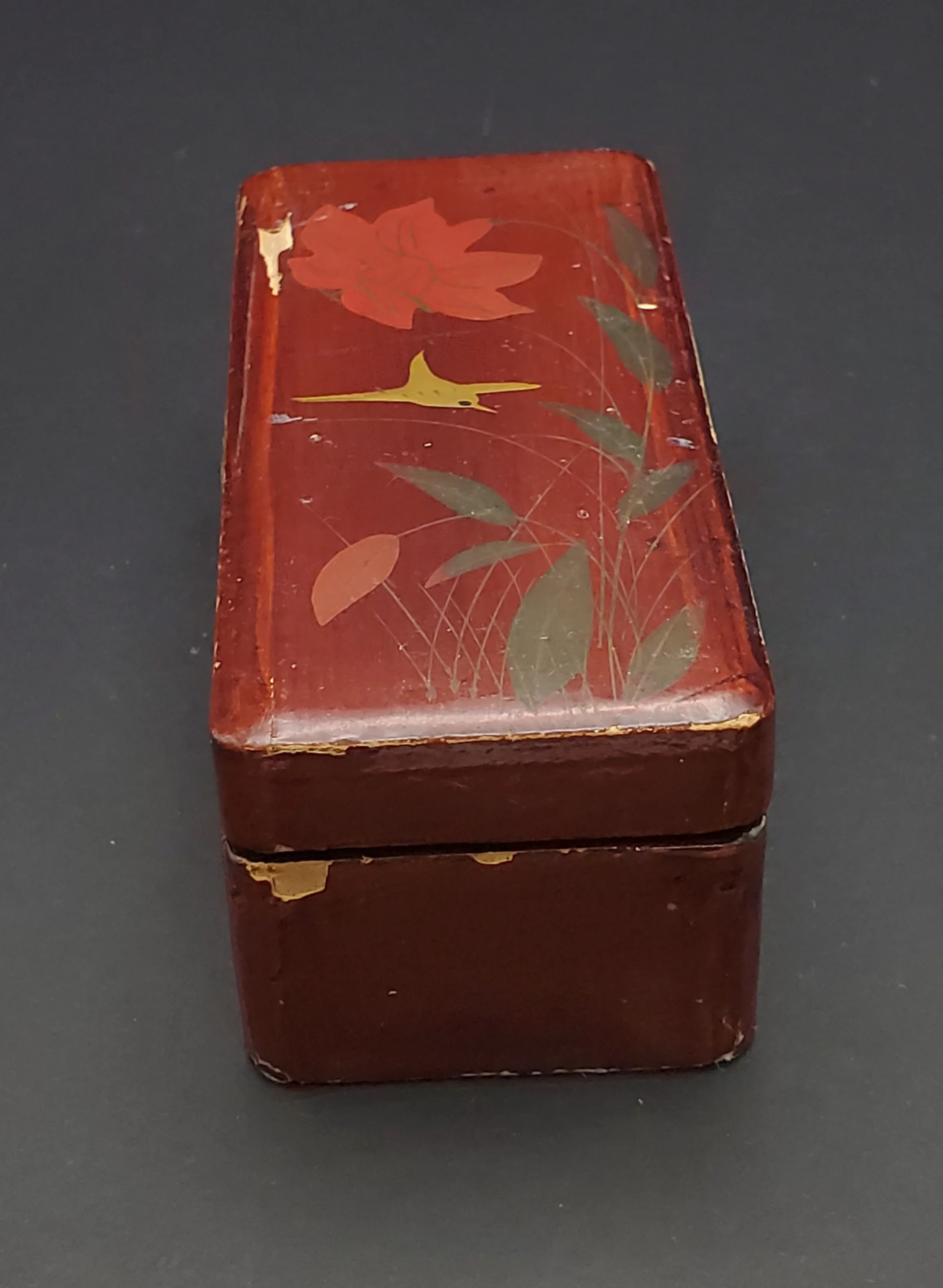 Hand Painted Rectangular Wooden Lacquered Box