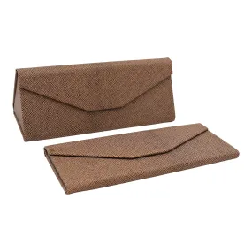 Hard Folding Eco Leather Solid Color Glasses Case - Caramel