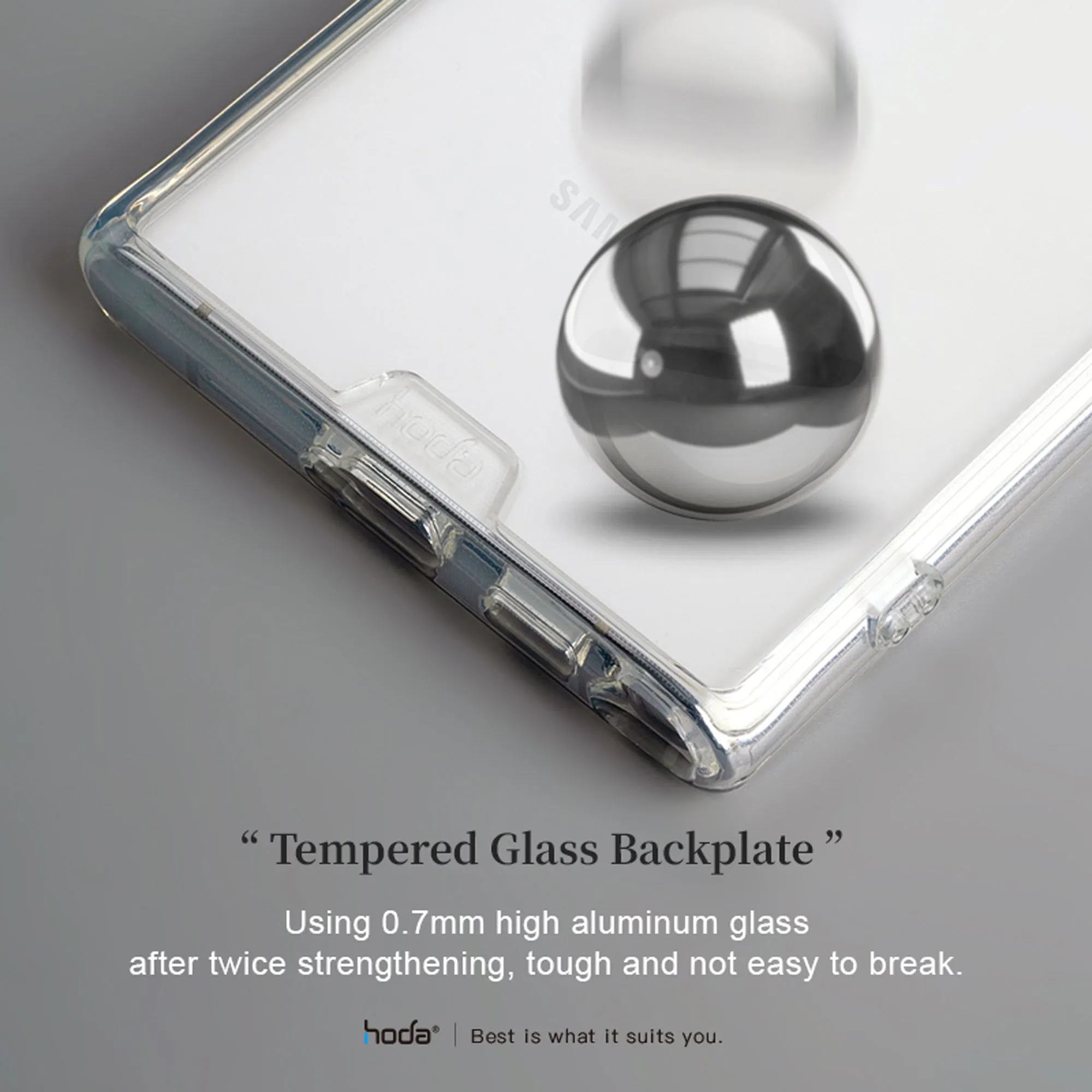 Hoda Crystal Pro Glass Case for Samsung Galaxy S22 Ultra - Military Standard - Clear (Barcode: 4711103543856 )