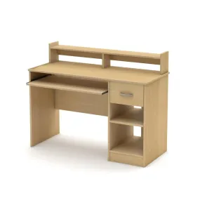 Home Office Computer Desk in Natural Maple Wood Finish