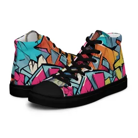 HOODBOT AI Graff Ones Men’s High-Top Canvas Shoes