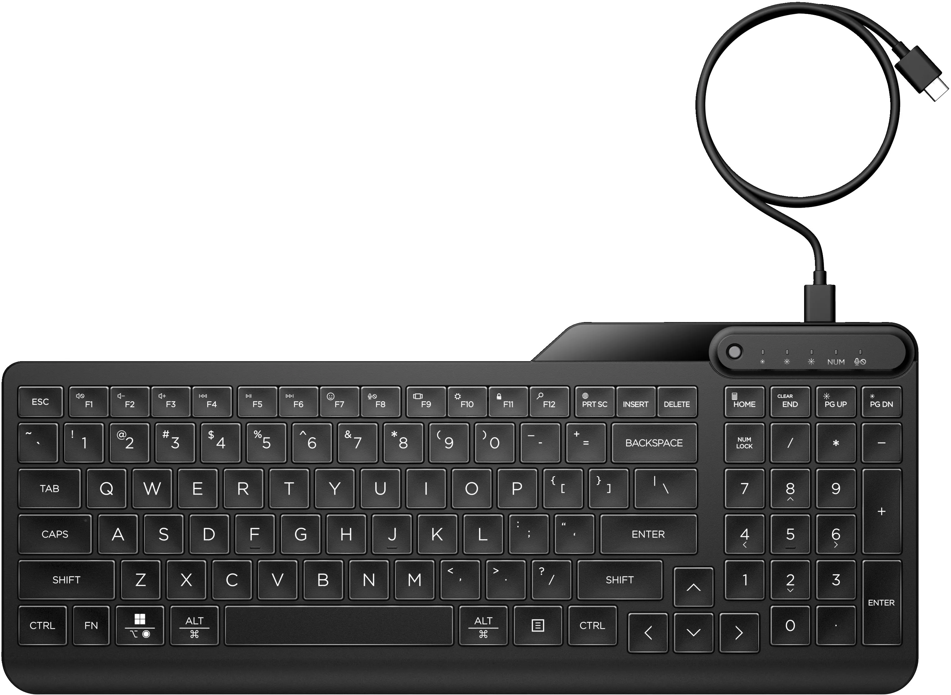 Hp 405 - Keyboard - Multi Device - 65% - Compact - Backlit - Usb - Uk - Black