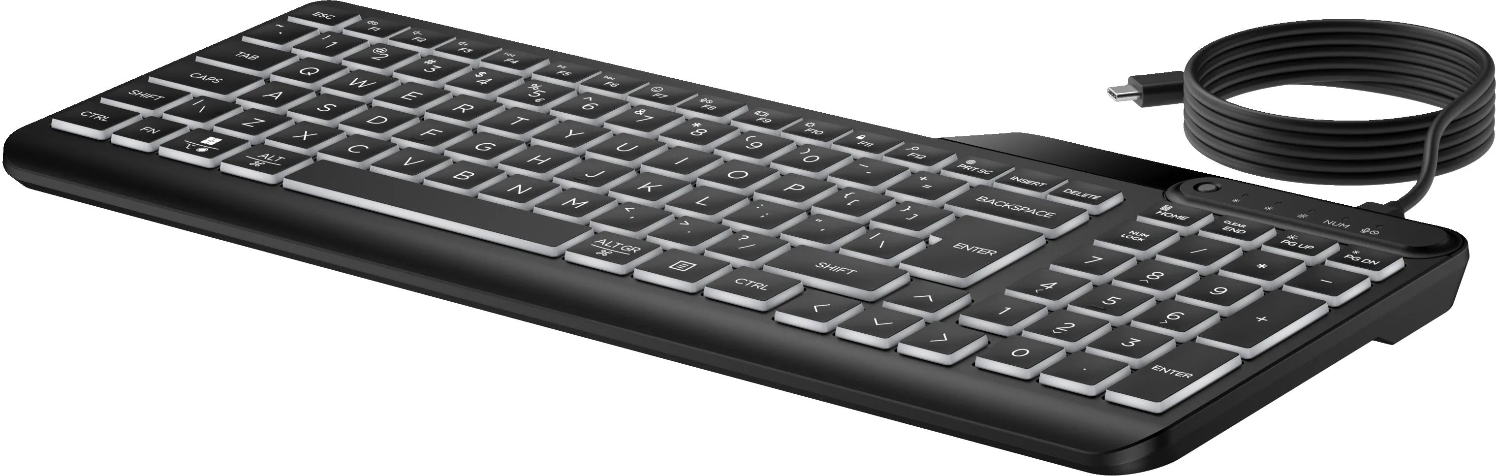 Hp 405 - Keyboard - Multi Device - 65% - Compact - Backlit - Usb - Uk - Black