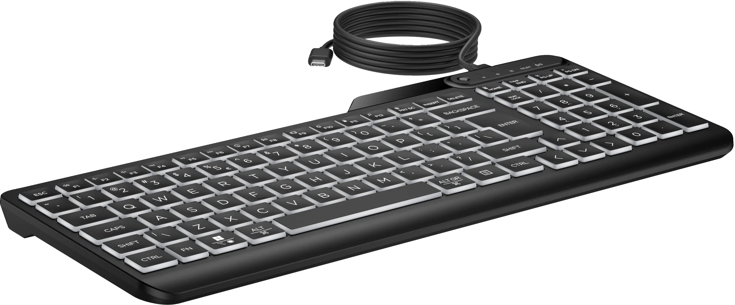 Hp 405 - Keyboard - Multi Device - 65% - Compact - Backlit - Usb - Uk - Black