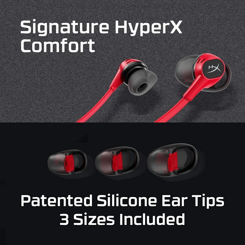 HyperX Earbuds Cloud Buds – Bluetooth Wireless Headphones, Qualcomm aptX HD, 10 Hour Battery Life, 14mm Drivers, Comfortable Silicone Ear Tips, 3 Ear Tip Sizes Included, Mesh Travel Pouch