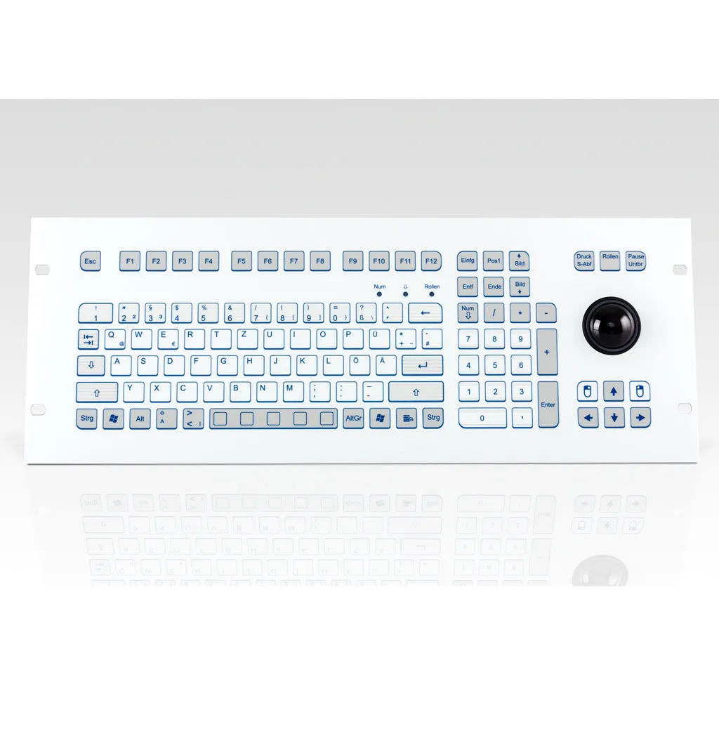 InduKey TKS-105c-TB38-FP-4HE Keyboard with Integrated Trackball