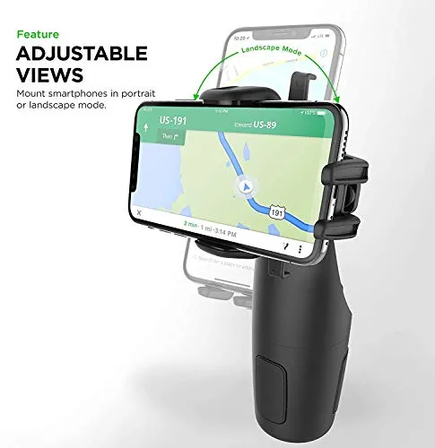 iOttie Easy One Touch 5 Cup Holder Car Mount Phone Holder for iPhone, Samsung, Moto, Huawei, Nokia, LG, Smartphones