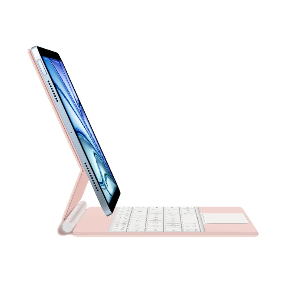 iPad Air 13" (2024) Leather Case Smart Cover Magnetic Bluetooth Keyboard (QWERTY) - Pink