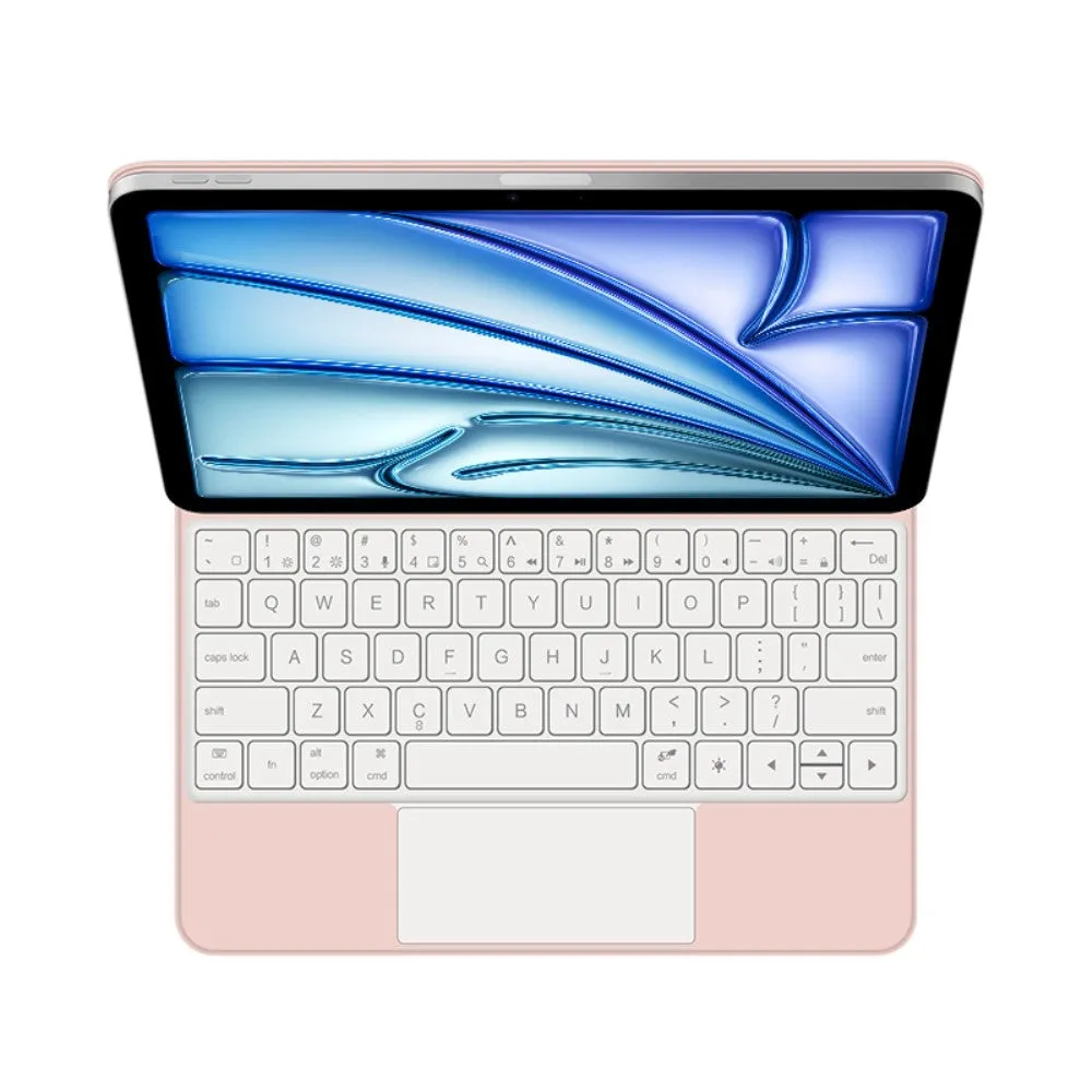 iPad Air 13" (2024) Leather Case Smart Cover Magnetic Bluetooth Keyboard (QWERTY) - Pink