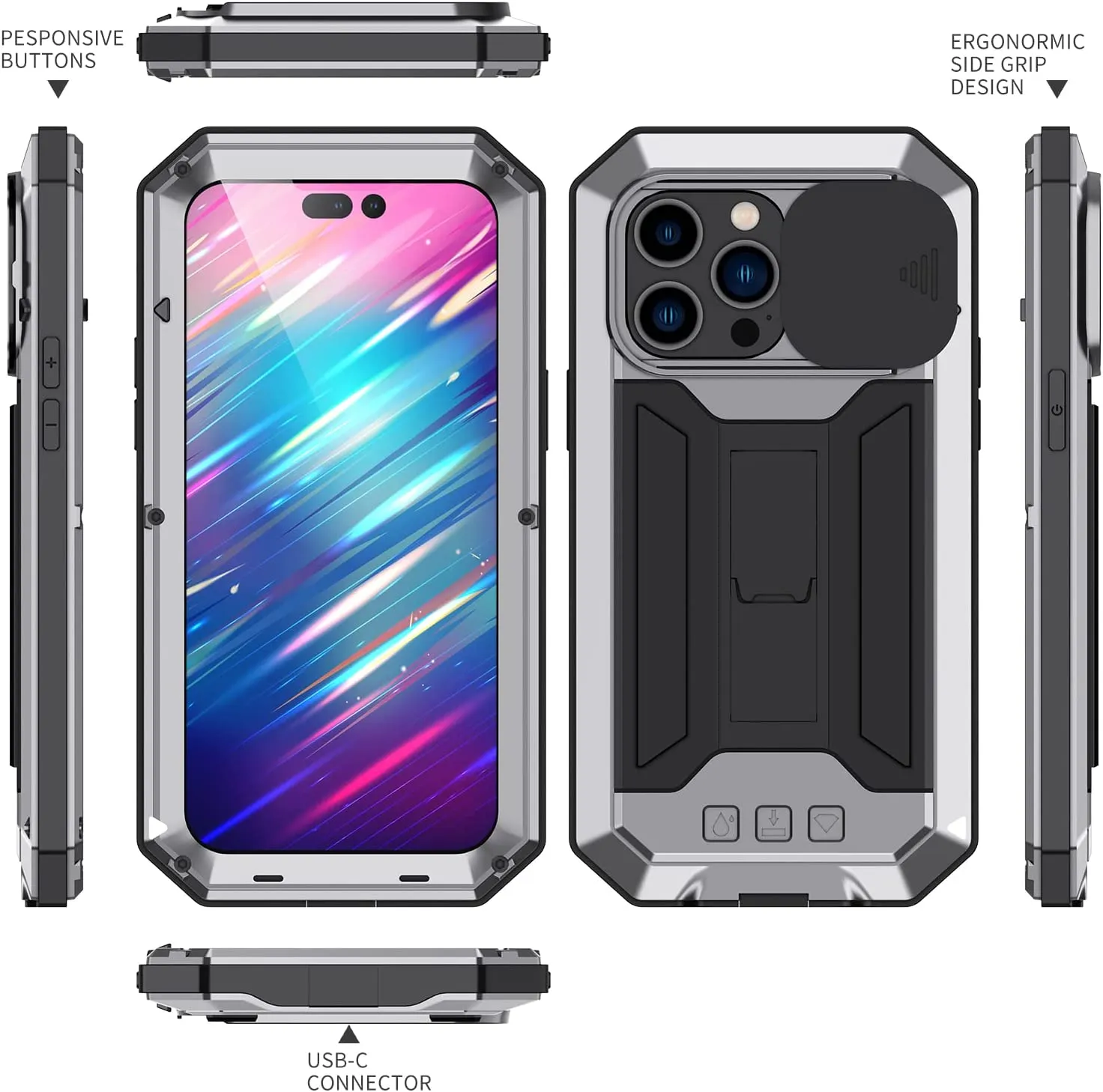 iPhone 16 Plus Metal Rugged Case