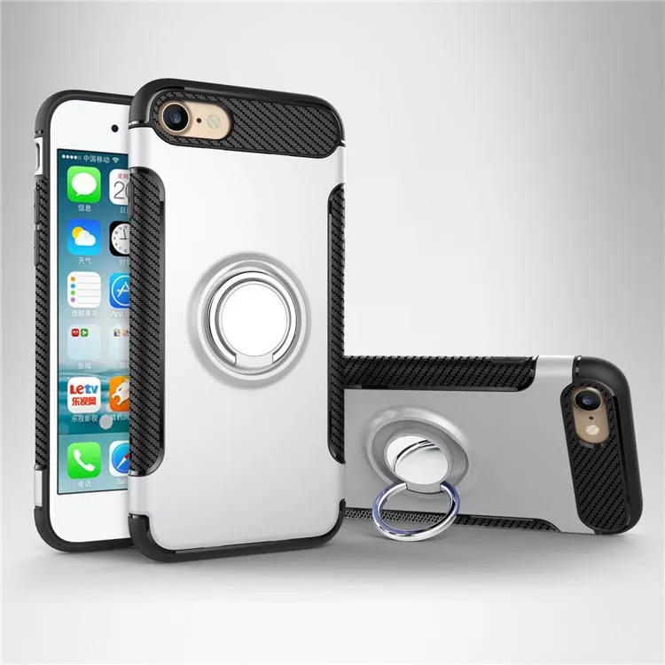 iPhone 8 Case Ring Holder Kickstand Function 360 Degree Rotating Ring Holder Grip Case TPU