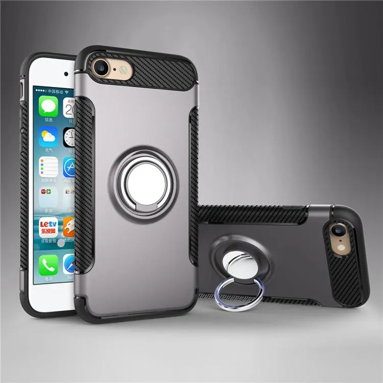 iPhone 8 Case Ring Holder Kickstand Function 360 Degree Rotating Ring Holder Grip Case TPU