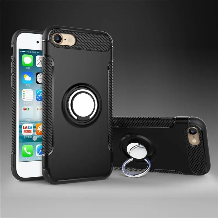 iPhone 8 Case Ring Holder Kickstand Function 360 Degree Rotating Ring Holder Grip Case TPU